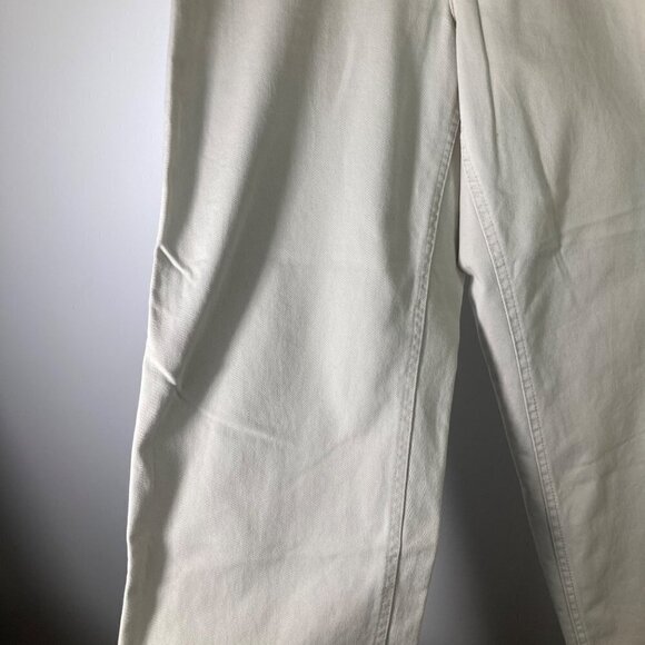 Womens Vintage Riveted Lee Beige Wide Leg Adjustable Back Skater Jean 14M - Picture 5 of 10